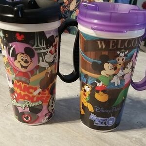 Lot Of 2 Disney Parks Travel Mugs